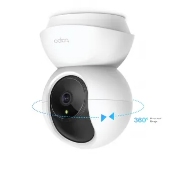 Camera de supraveghere Smart TP-Link Tapo C210 cu Pan/Tilt 360 grade, Rezolutie Filmare 3MP Ultra HD, Functie Baby Monitor, Wireless, Night Vision, Detectarea miscarilor, Two-Way Audio, Alarma sonora si luminoasa, Control Vocal, Mod Privacy, Alb
