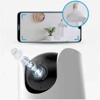 Camera de supraveghere Smart TP-Link Tapo C225 cu Pan/Tilt 360 grade, 2K QHD, Utilizare Baby Monitor Wireless Audio Video, Night Vision, Detectarea miscarilor, Two-Way Audio, Alarma sonora si luminoasa, Control Vocal, IP Wi-Fi, Mod Privacy