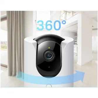 Camera de supraveghere Smart TP-Link Tapo C225 cu Pan/Tilt 360 grade, 2K QHD, Utilizare Baby Monitor Wireless Audio Video, Night Vision, Detectarea miscarilor, Two-Way Audio, Alarma sonora si luminoasa, Control Vocal, IP Wi-Fi, Mod Privacy