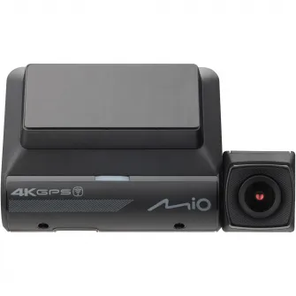 Camera video auto duala Mio MiVue 955WD, 4K/2.5K, HDR, Wi-Fi, GPS, Alerta medie camera radar fix, Negru