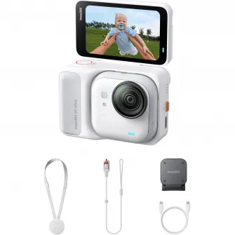 Camera Video Sport Insta360 GO Ultra, 4K60fps, Standard Bundle, Arctic White