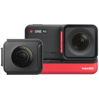 Camera video sport Insta360 ONE Rs Twin Edition, 5.7K, 360°, 4K Wide Angle, Waterproof, HDR, Negru