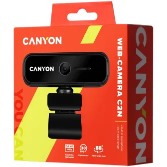 Camera WEB Canyon C2N, Full HD, 1080P, Negru