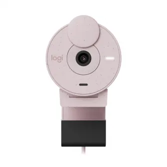 Camera web Logitech Brio 300, Full HD 1080p, RightLight 2, 70 FoV, USB-C, Privacy - Rose