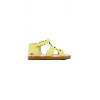 Camper, Sandale de piele cu velcro, Galben pai, 23 EU