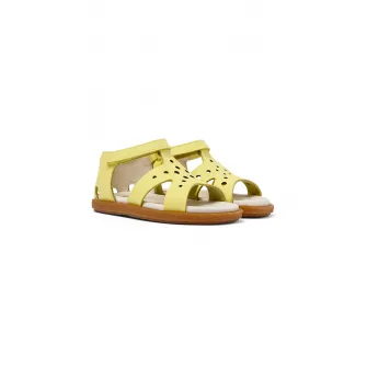 Camper, Sandale de piele cu velcro, Galben pai, 23 EU