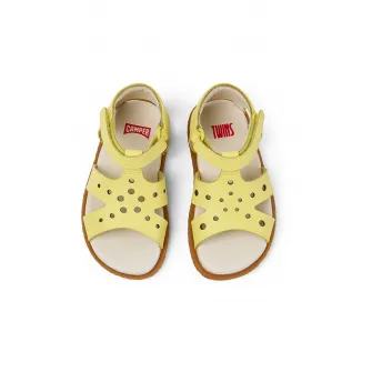 Camper, Sandale de piele cu velcro, Galben pai, 23 EU