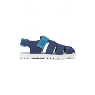Camper, Sandale fisherman din piele si material textil, Albastru, 28 EU