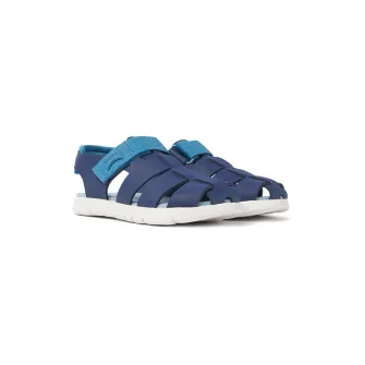Camper, Sandale fisherman din piele si material textil, Albastru, 28 EU