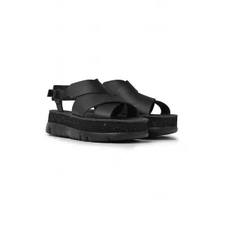 Camper, Sandale flatform de piele, Negru, 36