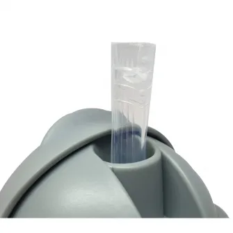 Cana cu pai pentru bebelusi Mininor grey, 220 ml, gri