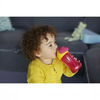 Cana cu pai Philips Avent SCF798/02, 12 luni, 300 ml, Roz/Galben