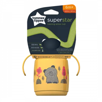 Cana cu pai si protectie BACSHIELD ™ Tommee Tippee, 300 ml, 6 luni +, Verde, 1 buc
