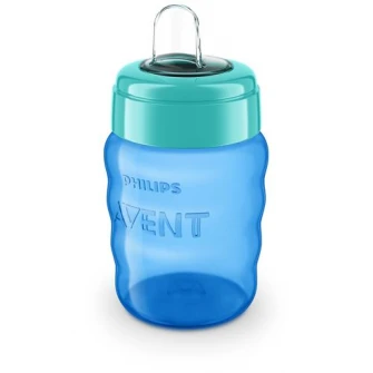 Cana cu tetina de formare Philips-AVENT, 260ml, 9luni+, Albastru