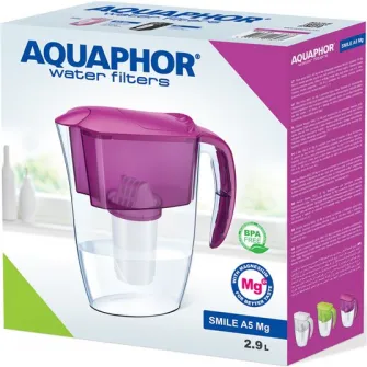 Cana filtranta Aquaphor Smile, cu 2 cartuse A5Mg, cyclam