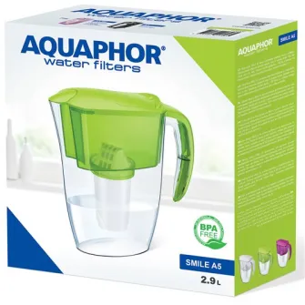 Cana filtranta Aquaphor Smile, cu 2 cartuse A5Mg, lime