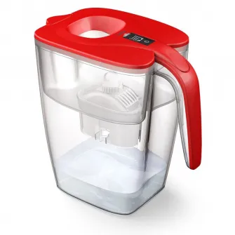 Cana filtranta de apa Laica BIG Milano, 3.7 litri, indicator electronic, rosu