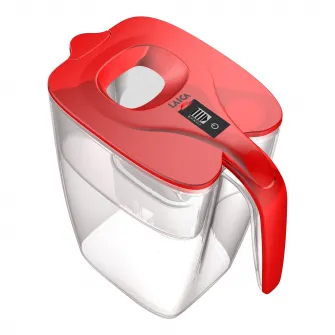 Cana filtranta de apa Laica BIG Milano, 3.7 litri, indicator electronic, rosu