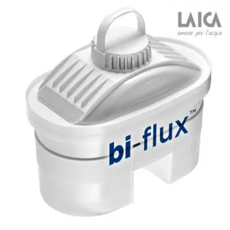 Cana filtranta de apa Laica Mechanical, 2.3 L, + 2 cartuse filtrante Bi-flux Universal, alb