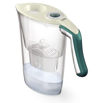 Cana filtranta de apa Laica Tosca, 2.3L, + 4 cartuse filtrante Bi-flux Universal, alb/verde