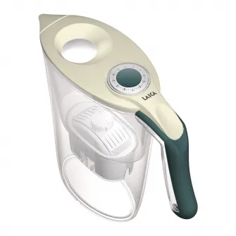 Cana filtranta de apa Laica Tosca, 2.3L, + 4 cartuse filtrante Bi-flux Universal, alb/verde
