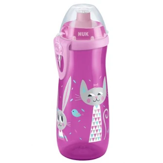 Cana NUK Sport cu sistem push-pull, 36 luni+, 450 ml, Roz