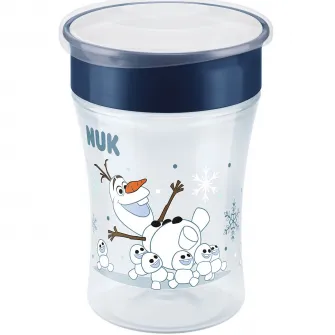 Cana pentru bebelusi NUK Magic Frozen Olaf, 230 ml, 8 luni+, fabricata din polipropilena, fara BPA