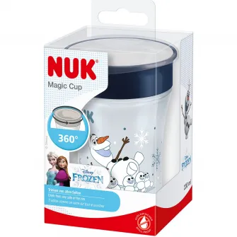 Cana pentru bebelusi NUK Magic Frozen Olaf, 230 ml, 8 luni+, fabricata din polipropilena, fara BPA