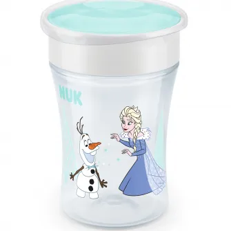 Cana pentru bebelusi NUK Magic Frozen Printese, 230 ml, 8 luni+, fabricata din polipropilena, fara BPA
