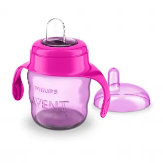 Cana Philips Avent SCF551/03 cu tetina de formare, 200ml, 6 luni +, Roz