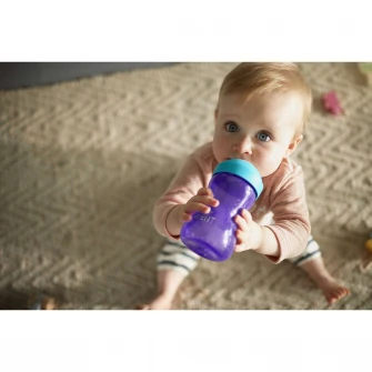 Cana Philips Avent SCF802/02, 300 ml, 9 luni +, Mov/Albastru