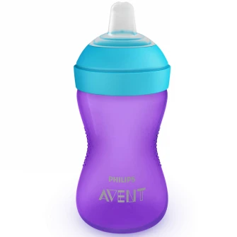 Cana Philips Avent SCF802/02, 300 ml, 9 luni +, Mov/Albastru