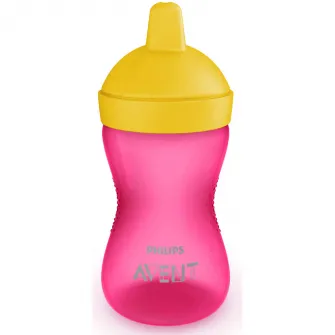 Cana Philips Avent SCF804/04, 300 ml, 18 luni +, Roz/Galben