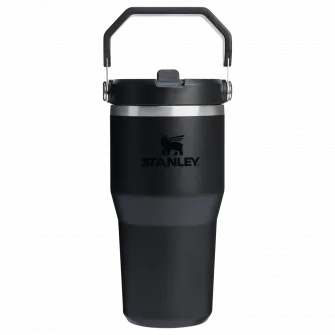 Cana termos cu pai pliabil Stanley The IceFlow Flip Straw 2.0 Tumbler 0.6L, 10-12044-045, negru