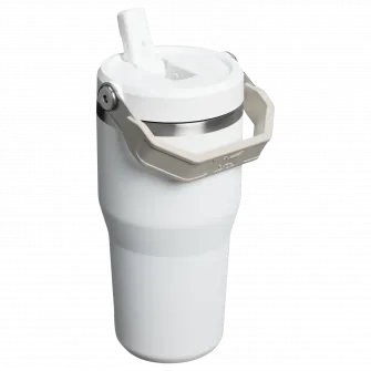 Cana termos cu pai pliabil Stanley The IceFlow Flip Straw 2.0 Tumbler 0.6L, 10-12044-043, alb
