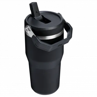 Cana termos cu pai pliabil Stanley The IceFlow Flip Straw 2.0 Tumbler 0.6L, 10-12044-045, negru