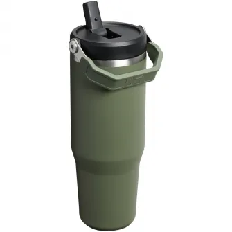 Cana termos cu pai pliabil Stanley The IceFlow Flip Straw 2.0 Tumbler 0.89L, 10-12043-077, verde