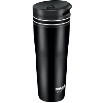 Cana termos Lamart Manq, 360 ml, 20 x 7.5 cm, negru