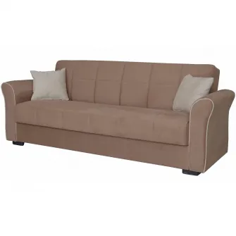 Canapea extensibila Modella Jade 235x80x85 cm , culoare Maro, cusatura Bej