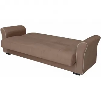 Canapea extensibila Modella Jade 235x80x85 cm , culoare Maro, cusatura Bej