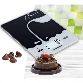 Cantar de bucatarie Heinner HKS-BK5USB, 5kg, sticla securizata 3mm, display lcd, control touch, gradare: 1g, functie Cantarire lichide, incarcare type-c, acumulator li: 3.7v, negru