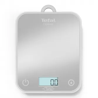 Cantar de bucatarie Tefal Optiss BC50U4V0, 5 kg, sticla securizata, functie Tara, functie de cantarire a lichidelor, precizie 0.5g, afisaj LCD, carlig de agatat, gri