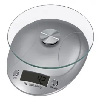 Cantar de bucatarie Xavax Milla 00106993, 5 kg, functie tara, oprire automata, argintiu
