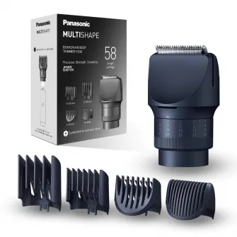 Cap MultiShape Panasonic ER-CTW1 ptr tuns barba/par cap/corp, 58 trepte, 4 accesorii, utilizare umed și uscat, lavabil, compatibil cu modelele ER-CKL2/CKL1/CKN2/CKN1/CBL1/CBN1