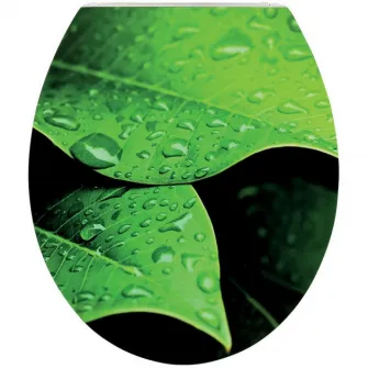 Capac WC Ferro, inchidere lenta, duroplast, 43.5x37.2cm, decor natura