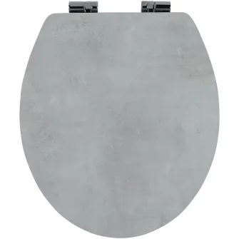 Capac WC Ferro, inchidere lenta, MDF, 43.5x37.2cm, decor piatra