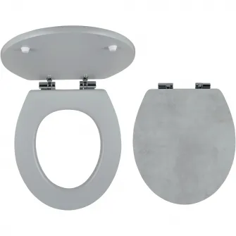 Capac WC Ferro, inchidere lenta, MDF, 43.5x37.2cm, decor piatra