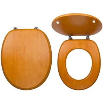 Capac WC Ferro Orech, lemn de nuc, natur deschis, 44x37.5 cm