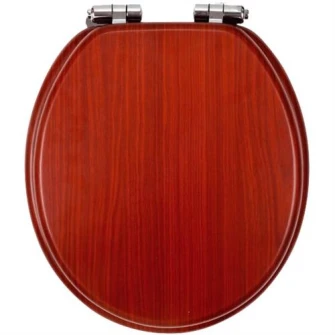 Capac WC Ferro Softorechly, soft-close, lemn de nuc, natur deschis, 45x37.5 cm