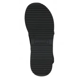 Caprice, Papuci textili cu toc, Negru, 37